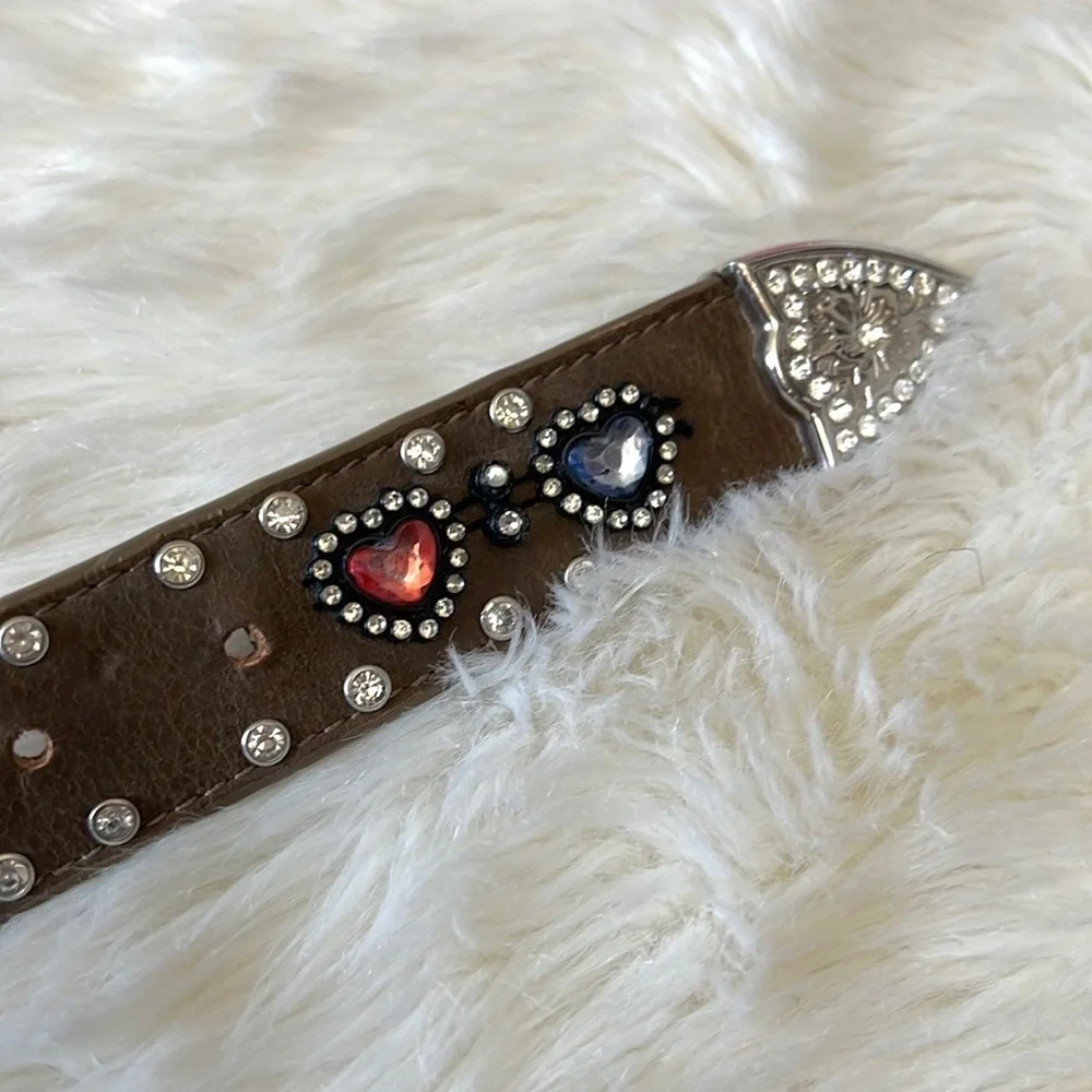 Rhinestone heart belt